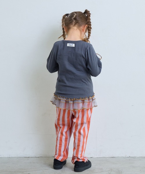 MARKEY'S（マーキーズ）の「ミニウラケストライプロングパンツ（その他パンツ・キッズ・グリーン系その他/ブラック系その他/オレンジ系その他・80/90/95/100/110/120/130/140/150）」の13枚目の写真