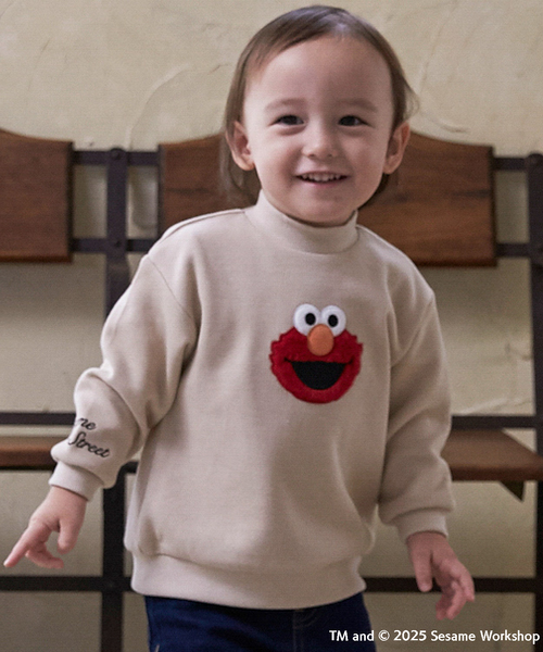 petit main(프티 마인)의 「【SESAME STREET】모티브 트레이너(스웨트)」｜라이트 베이지