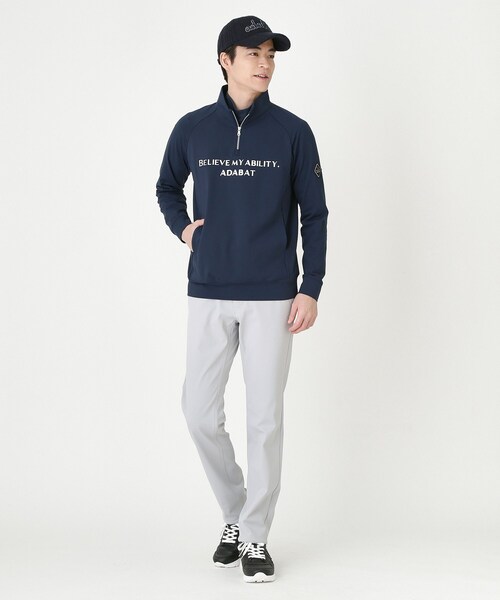 adabat(アダバット)の「ダンボールハーフジッププルオーバー(Tシャツ/カットソー・メンズ・サックスブルー/ネイビー・50/48/46)」の4枚目の写真