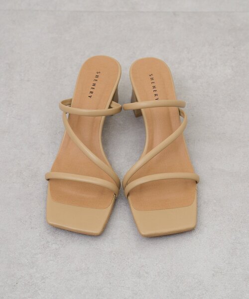 SHENERY（シーナリー）の「ストラップヒールサンダル（サンダル・レディース・ベージュ/ブラック・36/38/37）」の4枚目の写真