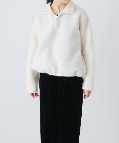 かぐれ（カグレ）の「ウールコットンフリースプルオーバー（その他トップス・レディース・ブラック/オフホワイト・FREE）」の3枚目の写真