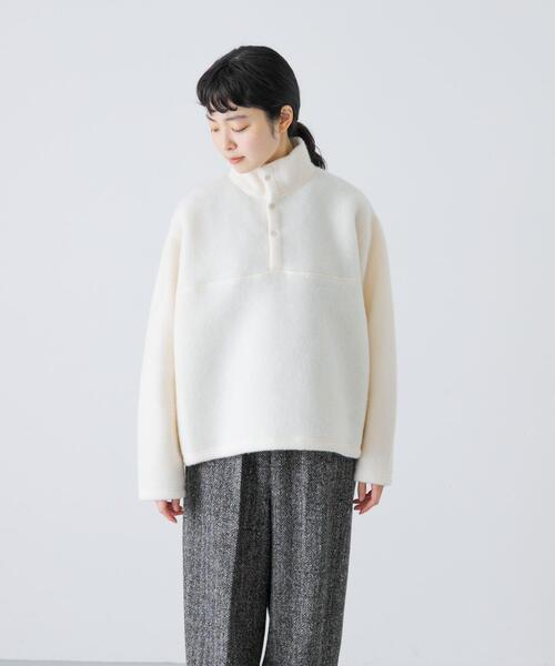 かぐれ（カグレ）の「ウールコットンフリースプルオーバー（その他トップス・レディース・ブラック/オフホワイト・FREE）」の9枚目の写真