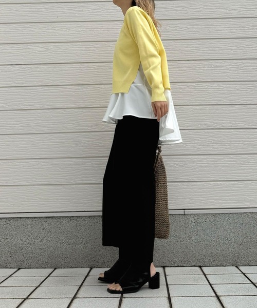 Q（キュー）の「フレアタンクレイヤードニット（ニット/セーター・レディース・ネイビー/レモンイエロー・MEDIUM）」の22枚目の写真