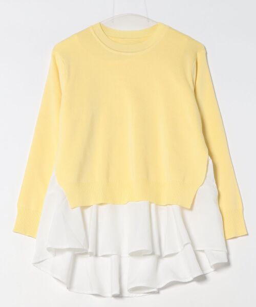 Q（キュー）の「フレアタンクレイヤードニット（ニット/セーター・レディース・ネイビー/レモンイエロー・MEDIUM）」の3枚目の写真