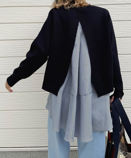 Q（キュー）の「フレアタンクレイヤードニット（ニット/セーター・レディース・ネイビー/レモンイエロー・MEDIUM）」の17枚目の写真