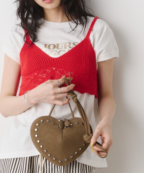 Unitage(ユニテージ)の「スタッズデザインハートバッグ【select item】(ショルダーバッグ・レディース・ベージュ/ブラウン・FREE)」の2枚目の写真