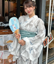 Ada.（エイダ）の「フリルデザイン 着付けのいらない 浴衣 セット 《2WAY 3点セット キャミワンピ+セパレート浴衣上+帯》（浴衣）」