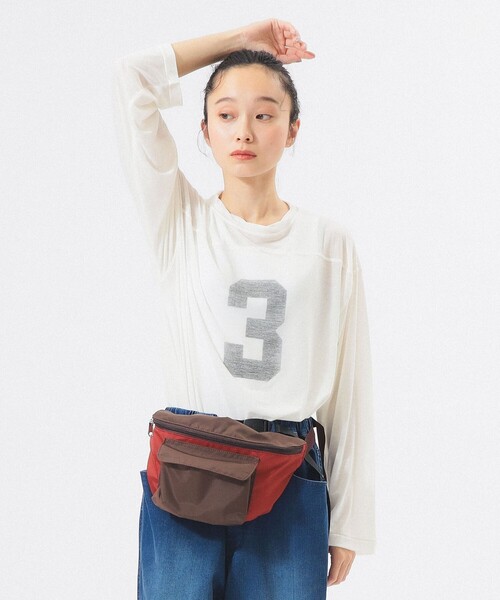 BEAMS BOY（ビームスボーイ）の「シアー ナンバリング フットボール（Tシャツ/カットソー・レディース・ネイビー/アイボリー・ONE SIZE）」の6枚目の写真