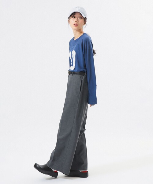 BEAMS BOY（ビームスボーイ）の「シアー ナンバリング フットボール（Tシャツ/カットソー・レディース・ネイビー/アイボリー・ONE SIZE）」の8枚目の写真