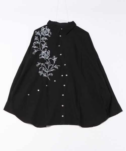 チャイハネ(チャイハネ)の「【チャイハネ】リシェーナ刺繍MEN'S変形シャツ(シャツ/ブラウス・メンズ・グリーン/ベージュ/ブラック・FREE)」の2枚目の写真