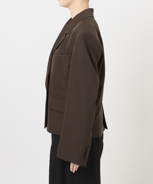 journal standard L'essage（ジャーナルスタンダードレサージュ）の「NALYAストライプ/Doeskinジャケット（テーラードジャケット・レディース・ブラウン/ネイビー・FREE）」の12枚目の写真