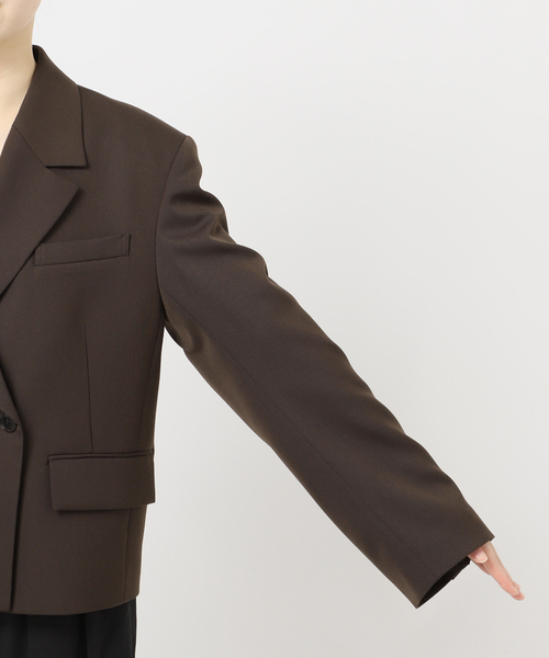 journal standard L'essage（ジャーナルスタンダードレサージュ）の「NALYAストライプ/Doeskinジャケット（テーラードジャケット・レディース・ブラウン/ネイビー・FREE）」の15枚目の写真