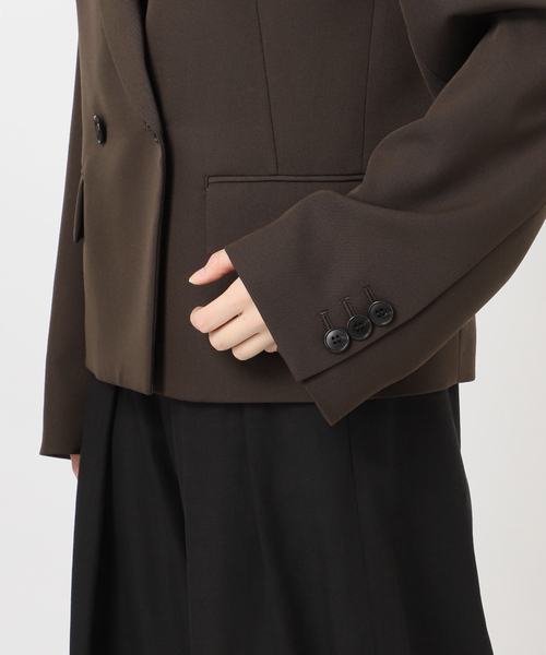 journal standard L'essage（ジャーナルスタンダードレサージュ）の「NALYAストライプ/Doeskinジャケット（テーラードジャケット・レディース・ブラウン/ネイビー・FREE）」の16枚目の写真