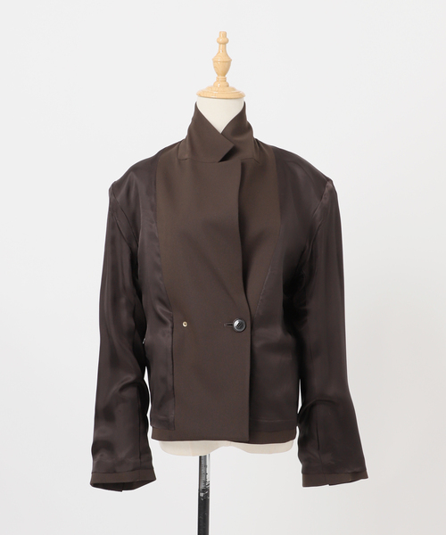 journal standard L'essage（ジャーナルスタンダードレサージュ）の「NALYAストライプ/Doeskinジャケット（テーラードジャケット・レディース・ブラウン/ネイビー・FREE）」の20枚目の写真