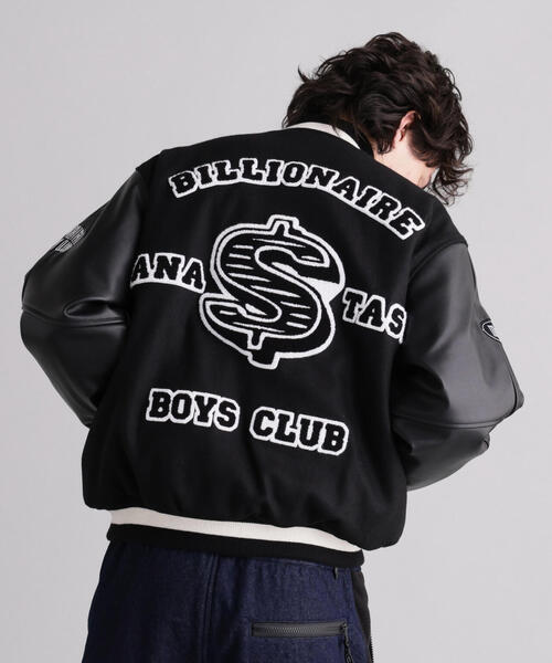 BILLIONAIRE BOYS CLUB（ビリオネア・ボーイズ・クラブ）の「MANASTASHxBILLIONAIRE BOYS CLUB/ビリオネア・ボーイズ・クラブ/BBC MANA VARSITY JACKET（スタジャン・メンズ・ブラック・L/S/XL）」の3枚目の写真