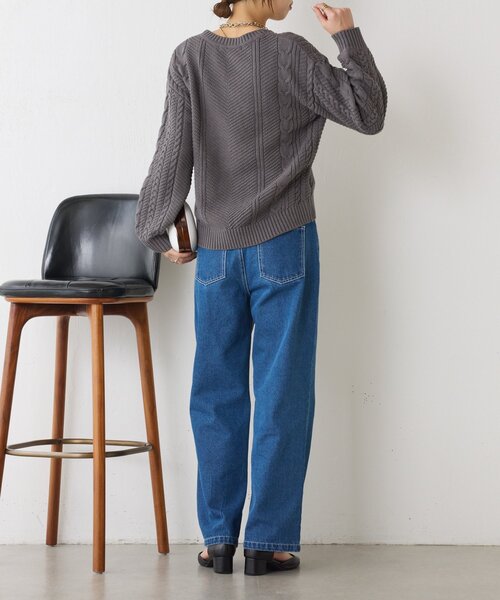 Jena espace merveilleux（ジェナ　エスパスメルヴェイユ）の「ケーブルVネックニット（ニット/セーター・レディース・オフホワイト/チャコールグレー/レモンイエロー・FREE）」の16枚目の写真