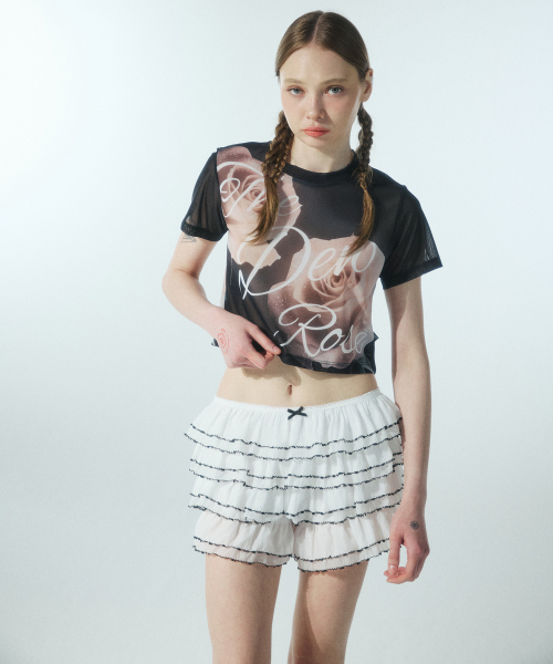 OOH-AHH(ウーアー)の「ローズTシャツ(黒)(Tシャツ/カットソー・レディース・その他・FREE)」の2枚目の写真