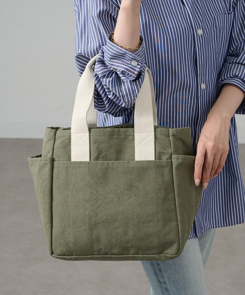A by MAGASIN DE MODE(エーバイマガジンデモード)の「【A by MAGASIN DE MODE】e.e.p.ナナポケトート A4対応/7ポケット SNBD(トートバッグ・レディース・アイボリー/ブラック/カーキ/グレー/ネイビー/ベージュ・FREE)」の5枚目の写真