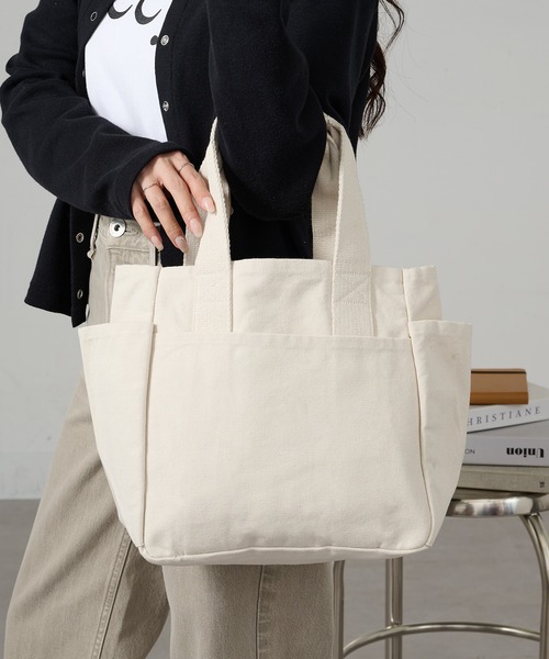 A by MAGASIN DE MODE(エーバイマガジンデモード)の「【A by MAGASIN DE MODE】e.e.p.ナナポケトート A4対応/7ポケット SNBD(トートバッグ・レディース・アイボリー/ブラック/カーキ/グレー/ネイビー/ベージュ・FREE)」の8枚目の写真