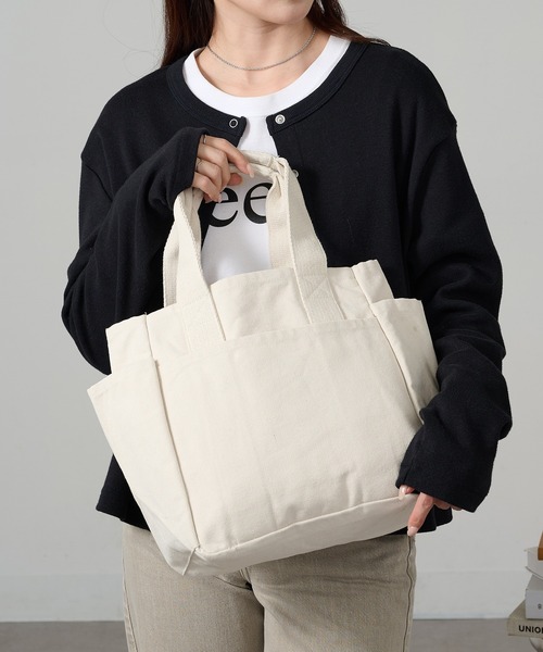 A by MAGASIN DE MODE(エーバイマガジンデモード)の「【A by MAGASIN DE MODE】e.e.p.ナナポケトート A4対応/7ポケット SNBD(トートバッグ・レディース・アイボリー/ブラック/カーキ/グレー/ネイビー/ベージュ・FREE)」の9枚目の写真