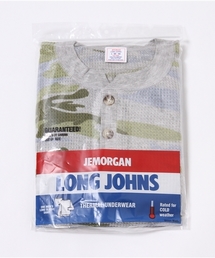 【JEMORGAN】迷彩総柄ワッフル長袖ヘンリーネックTシャツ