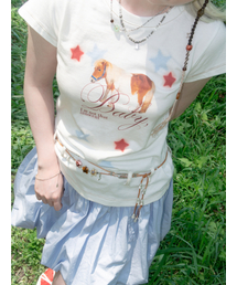 イノセントポニー ベルトTシャツ(ホワイト)