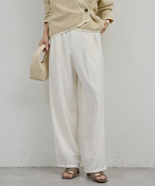 GALLARDAGALANTE（ガリャルダガランテ）の「【ガランテ名品】ライトジャージーワイドパンツ（その他パンツ・レディース・ホワイト/ダークブラウン/ブラック・0/2/1）」の4枚目の写真