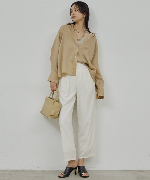 GALLARDAGALANTE（ガリャルダガランテ）の「【ガランテ名品】ライトジャージーワイドパンツ（その他パンツ・レディース・ホワイト/ダークブラウン/ブラック・0/2/1）」の9枚目の写真