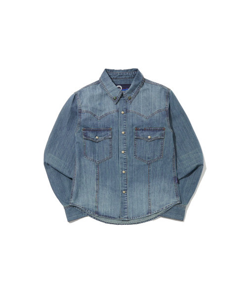 PENFIELD(ペンフィールド)の「ウィメンズウォッシュドデニムウエスタンシャツスカイブルー_FR1WR10F(シャツ/ブラウス・レディース・スカイブルー・S)」の9枚目の写真