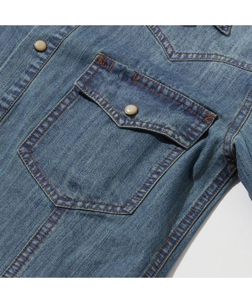 PENFIELD(ペンフィールド)の「ウィメンズウォッシュドデニムウエスタンシャツスカイブルー_FR1WR10F(シャツ/ブラウス・レディース・スカイブルー・S)」の5枚目の写真