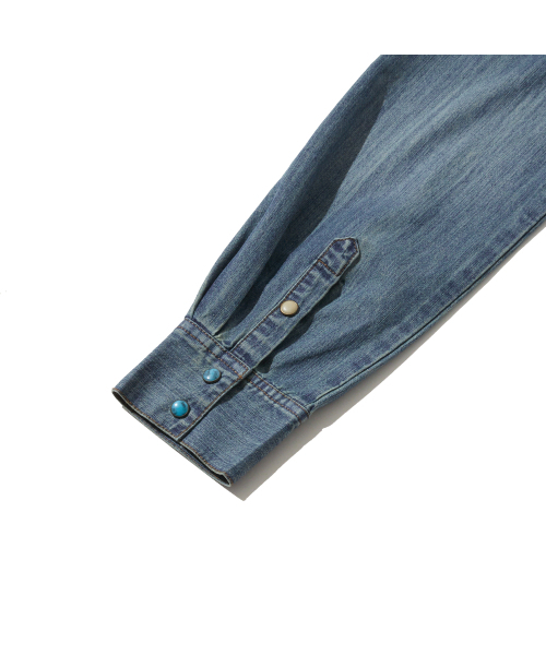 PENFIELD(ペンフィールド)の「ウィメンズウォッシュドデニムウエスタンシャツスカイブルー_FR1WR10F(シャツ/ブラウス・レディース・スカイブルー・S)」の8枚目の写真
