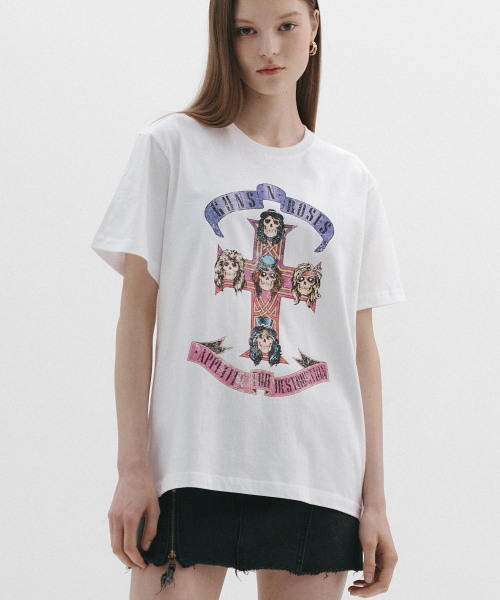 Bravado(ブラヴァド)の「GNR AFD PINK CROSS WH (BRENT2357)(Tシャツ/カットソー・レディース・その他・L/M/S/XL/XXL)」の2枚目の写真