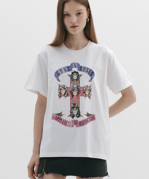 Bravado(ブラヴァド)の「GNR AFD PINK CROSS WH (BRENT2357)(Tシャツ/カットソー・レディース・その他・L/M/S/XL/XXL)」の3枚目の写真