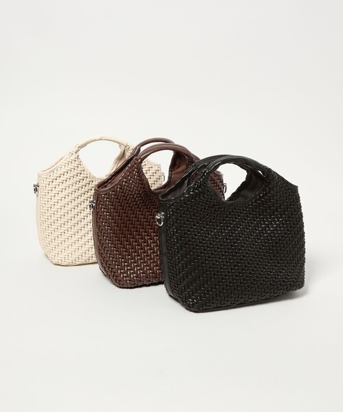 green label relaxing(グリーンレーベルリラクシング)の「2WAY メッシュ バッグ / ショルダーバッグ(ショルダーバッグ・レディース・オフホワイト/ブラウン/ブラック・FREE)」の5枚目の写真