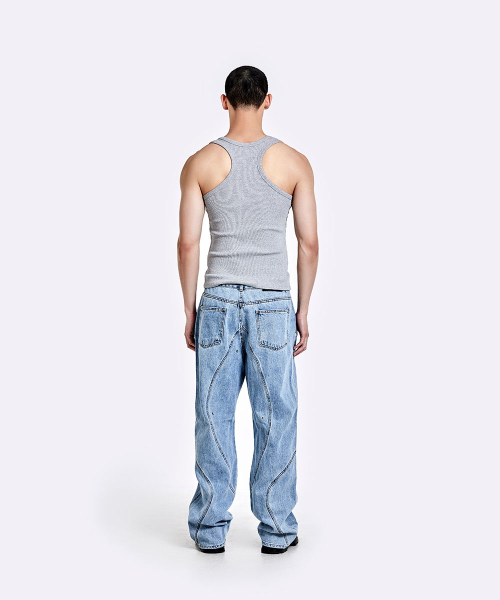 51%(フィフティーワンパーセント)の「Tunnel Lining trouser (Denim) - Light Blue(デニムパンツ・メンズ・その他・S/L/XL)」の3枚目の写真