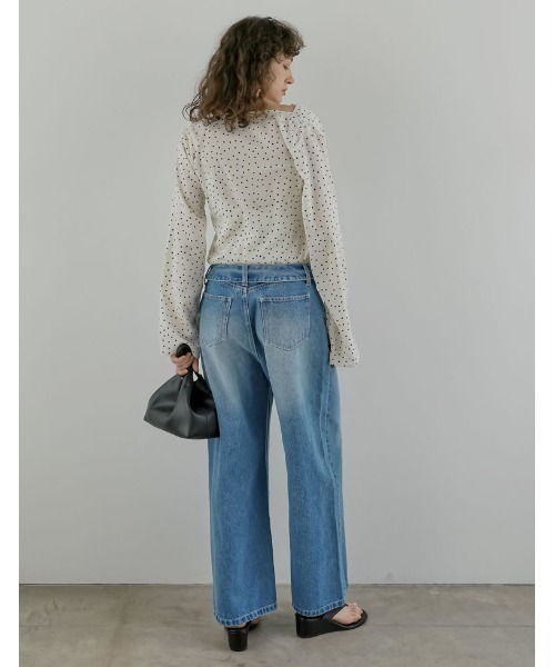 Re:EDIT（リエディ）の「[2026S/S COLLECTION]ドットドレープブラウス（シャツ/ブラウス・レディース・ブラウン/ブラック/アイボリー・MEDIUM/LARGE）」の16枚目の写真