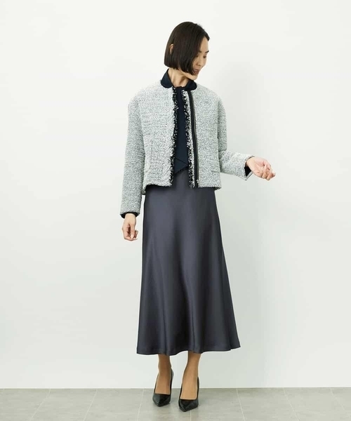 MICHEL KLEIN（ミッシェル・クラン）の「[コージーボトム]ヴィンテージサテンスカート（スカート・レディース・チャコールグレー/ダークインディゴブルー・38）」の22枚目の写真