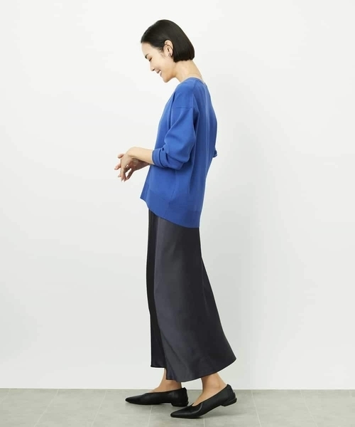 MICHEL KLEIN（ミッシェル・クラン）の「[コージーボトム]ヴィンテージサテンスカート（スカート・レディース・チャコールグレー/ダークインディゴブルー・38）」の16枚目の写真