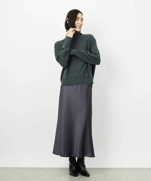 MICHEL KLEIN（ミッシェル・クラン）の「[コージーボトム]ヴィンテージサテンスカート（スカート・レディース・チャコールグレー/ダークインディゴブルー・38）」の15枚目の写真