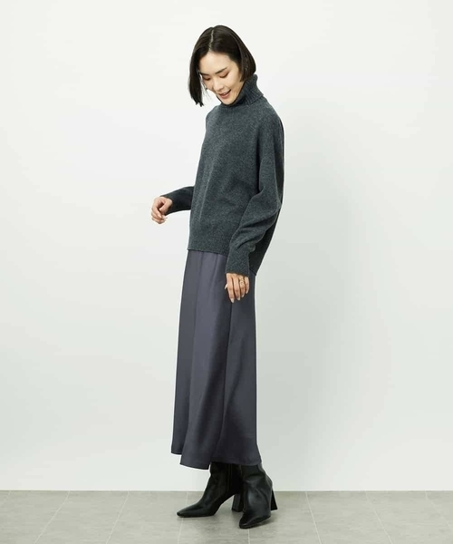 MICHEL KLEIN（ミッシェル・クラン）の「[コージーボトム]ヴィンテージサテンスカート（スカート・レディース・チャコールグレー/ダークインディゴブルー・38）」の13枚目の写真