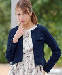 Tiaclasse（ティアクラッセ）の「ノーカラーデニムジャケット（デニムジャケット）」