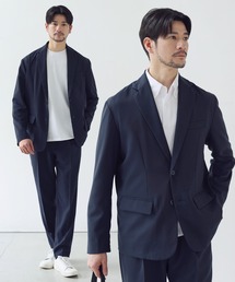 SPU（スプ）の「【防シワ】機能性シングルテーラードジャケット&イージースリムパンツ セットアップ（セットアップ）」