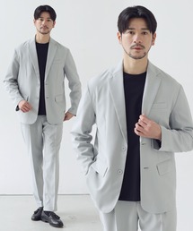 SPU（スプ）の「【防シワ】機能性シングルテーラードジャケット&イージースリムパンツ セットアップ（セットアップ）」