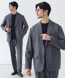 SPU（スプ）の「【防シワ】機能性シングルテーラードジャケット&イージースリムパンツ セットアップ（セットアップ）」