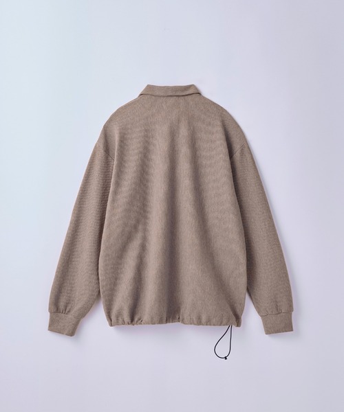 SLICK(スリック)の「【SLICK/スリック】Pleats Knit Drawstring Polo/プリーツニットドローストリングポロシャツ(Tシャツ/カットソー・メンズ・ベージュ/チャコールグレー/ブラック・3/1/2)」の7枚目の写真