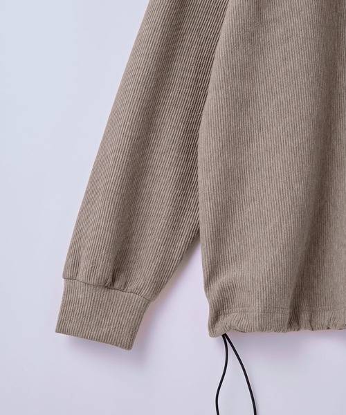 SLICK(スリック)の「【SLICK/スリック】Pleats Knit Drawstring Polo/プリーツニットドローストリングポロシャツ(Tシャツ/カットソー・メンズ・ベージュ/チャコールグレー/ブラック・3/1/2)」の10枚目の写真