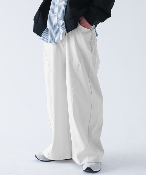 MDR(エムディアール)の「サイド切り替えカーブシルエットバギーパンツ(その他パンツ・メンズ・グレイッシュベージュ/オフホワイト/カーキ/ブラック・L/M/XL)」の1枚目の写真
