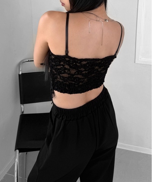 LVEU.（ラブユ.）の「【LVEU.】ランジェリーライクレースビスチェ / トップス キャミソール ビスチェ コルセット ランジェリー風 カップ付き ブラキャミ ブラック ホワイト ZOZOTOWN限定（キャミソール・レディース・ホワイト/ブラック・FREE）」の14枚目の写真