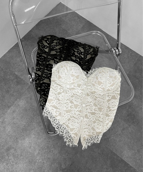 LVEU.（ラブユ.）の「【LVEU.】ランジェリーライクレースビスチェ / トップス キャミソール ビスチェ コルセット ランジェリー風 カップ付き ブラキャミ ブラック ホワイト ZOZOTOWN限定（キャミソール・レディース・ホワイト/ブラック・FREE）」の17枚目の写真