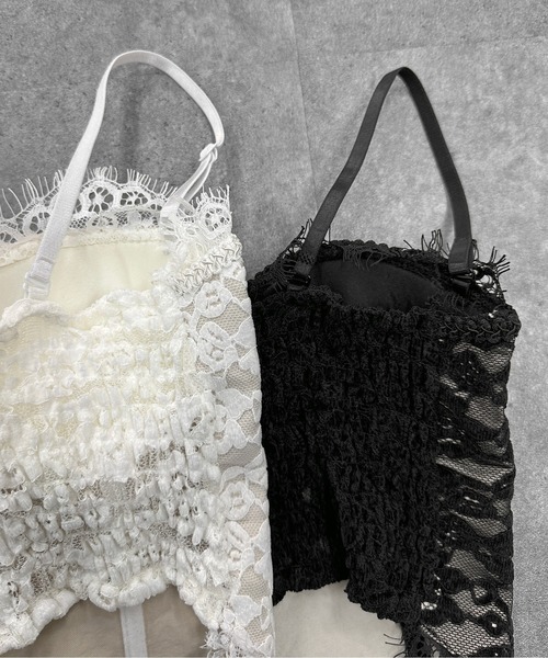 LVEU.（ラブユ.）の「【LVEU.】ランジェリーライクレースビスチェ / トップス キャミソール ビスチェ コルセット ランジェリー風 カップ付き ブラキャミ ブラック ホワイト ZOZOTOWN限定（キャミソール・レディース・ホワイト/ブラック・FREE）」の20枚目の写真